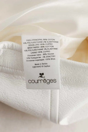 Mini jupe Courrèges Iconique Vinyle Blanc en Coton