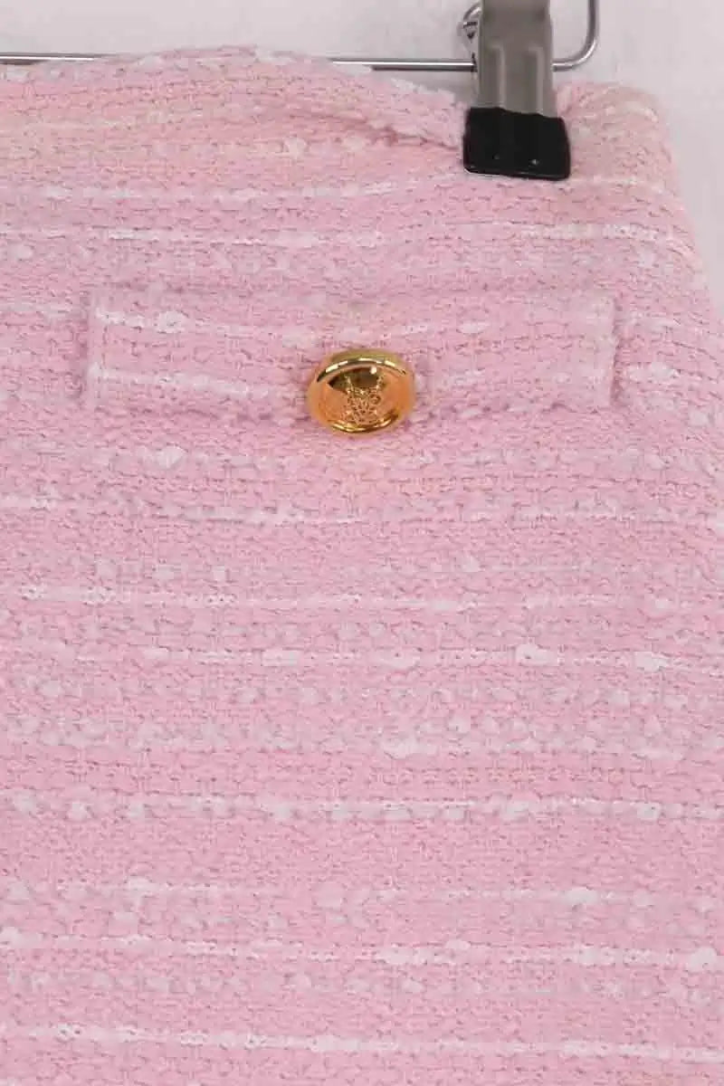 Mini jupe Giambattista Valli Pre SS25 Rose en Tweed