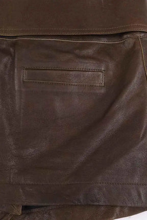 Mini jupe Isabel Marant Marron en Cuir