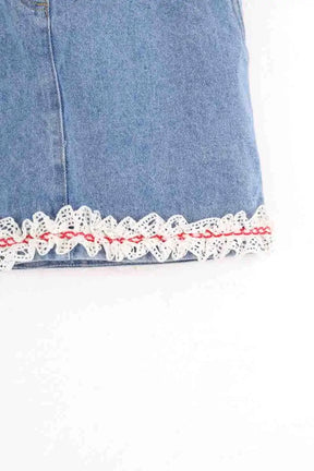 Mini jupe Jour/Né Bleu en Coton