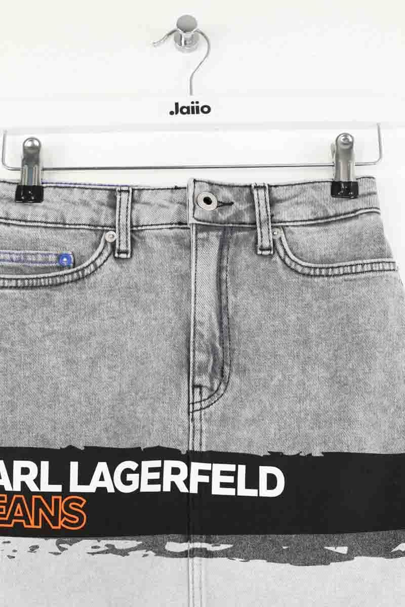 Mini jupe Karl Lagerfeld Gris en Coton