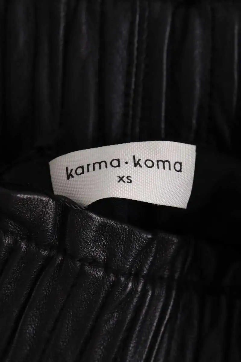 Mini jupe Karma Koma Noir en Cuir