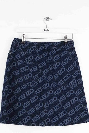Mini jupe Kenzo Monogram short skirt Bleu en Coton