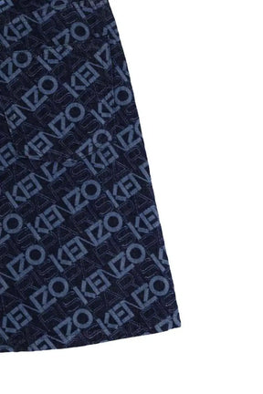 Mini jupe Kenzo Monogram short skirt Bleu en Coton