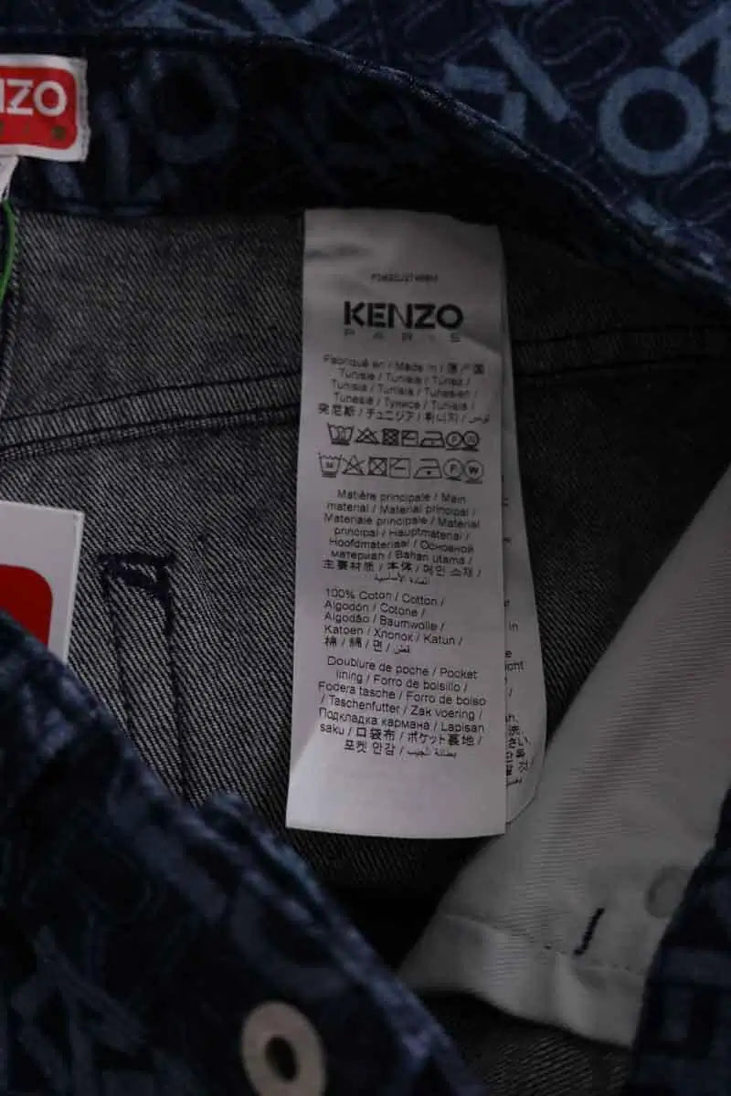 Mini jupe Kenzo Monogram short skirt Bleu en Coton