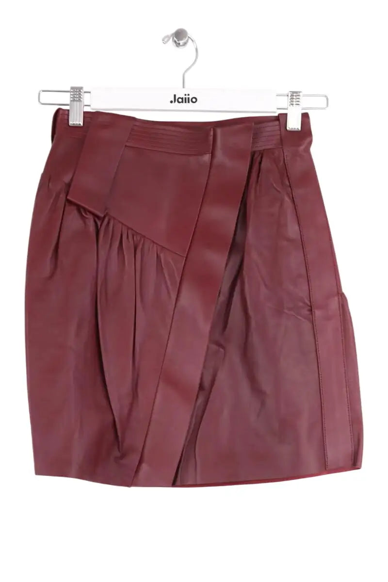 Mini jupe Louis Vuitton Bordeaux en Cuir, taille S - Seconde Main