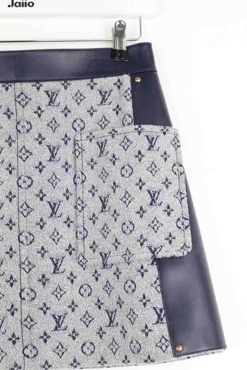 Mini jupe Louis Vuitton Gris en Laine