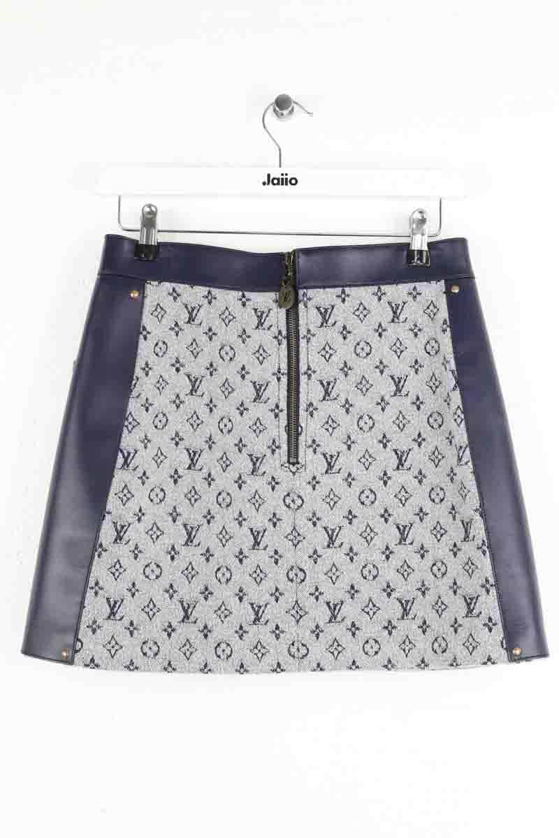 Mini jupe Louis Vuitton Gris en Laine