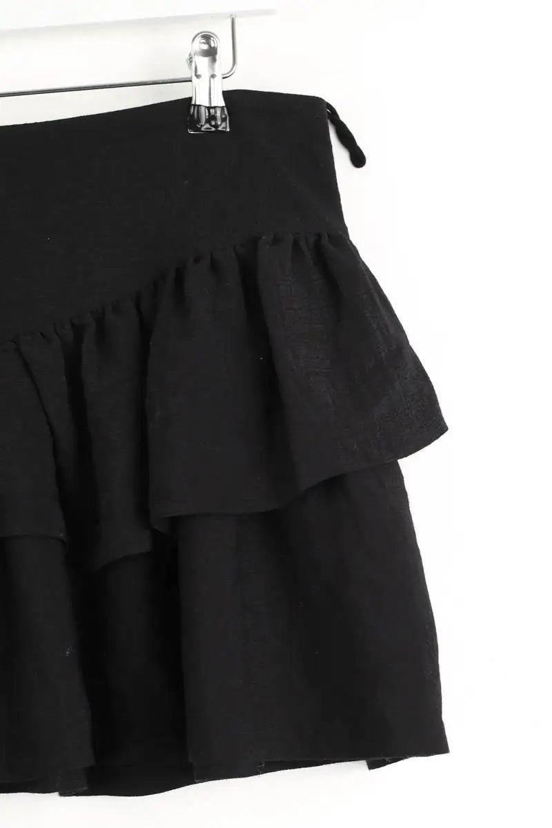 Mini jupe Maje Flux Noir en Viscose