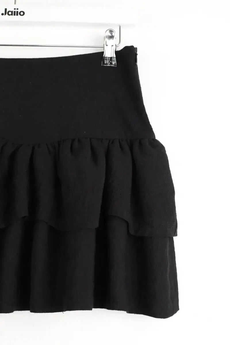 Mini jupe Maje Flux Noir en Viscose