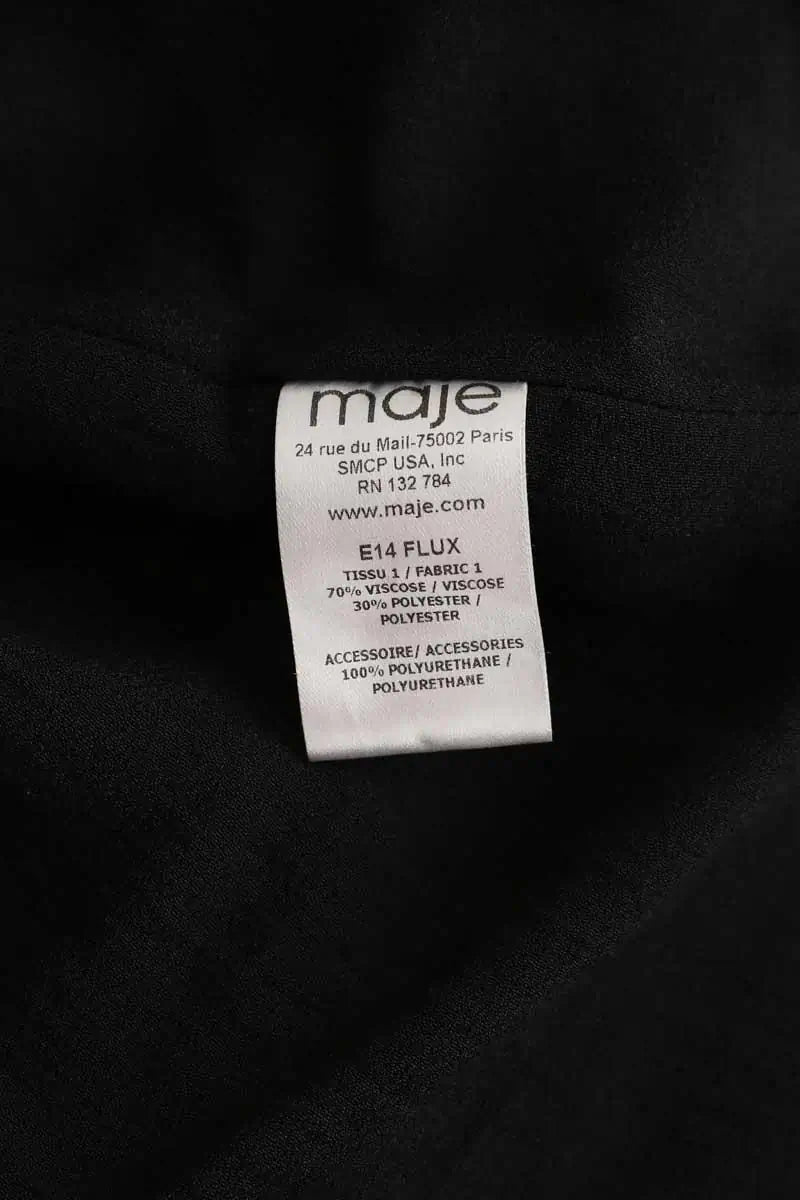 Mini jupe Maje Flux Noir en Viscose