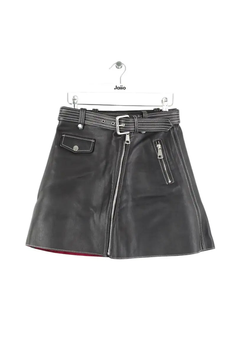 Mini jupe Maje Noir en Cuir, taille M - Seconde Main