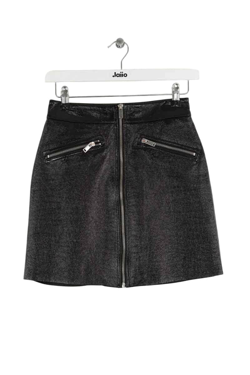 Mini jupe Maje Noir en Cuir, taille S - Seconde Main