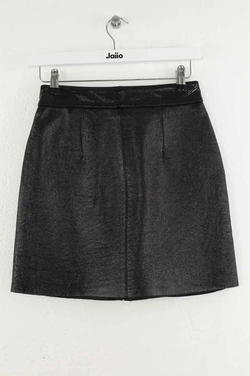 Mini jupe Maje Noir en Cuir