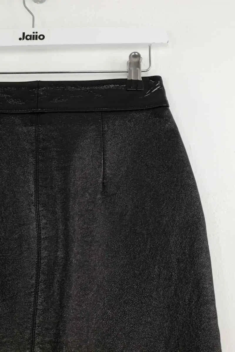 Mini jupe Maje Noir en Cuir