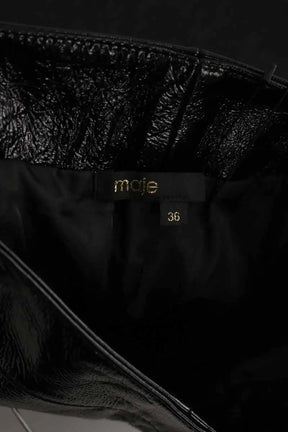 Mini jupe Maje Noir en Cuir