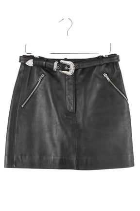 Mini jupe Maje Noir en Cuir, taille S - Seconde Main