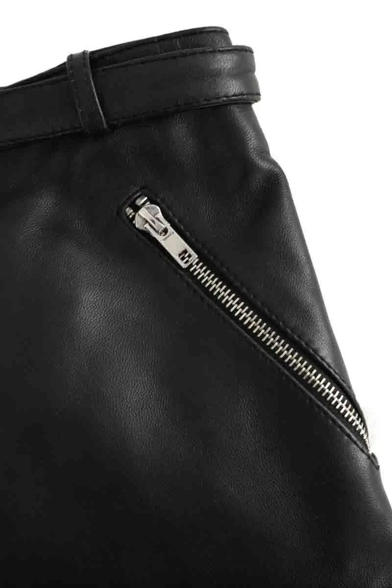 Mini jupe Maje Noir en Cuir