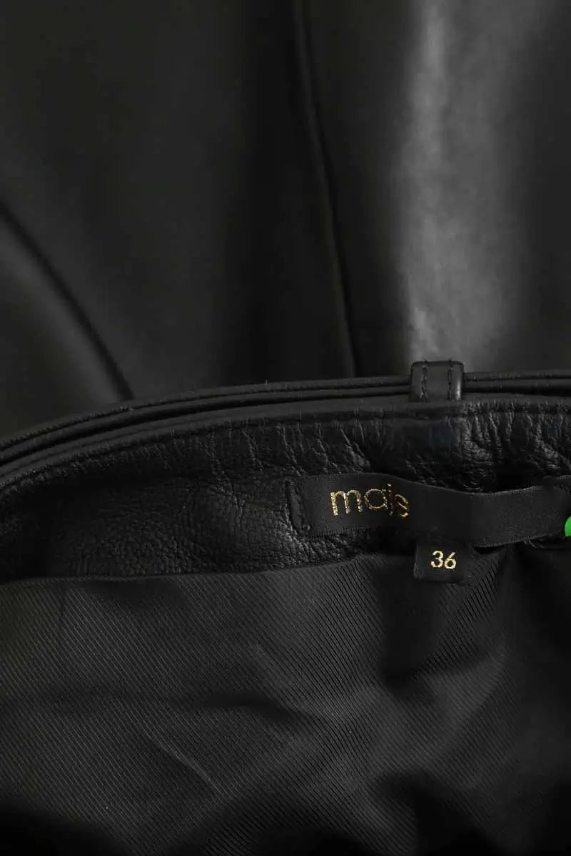 Mini jupe Maje Noir en Cuir