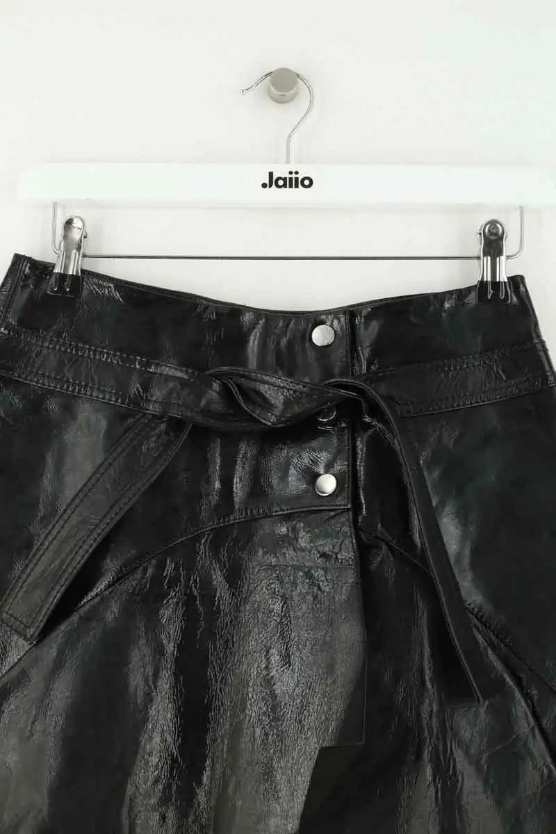 Mini jupe Maje Noir en Cuir verni