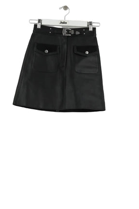 Mini jupe Maje Noir en Cuir, taille XS - Seconde Main