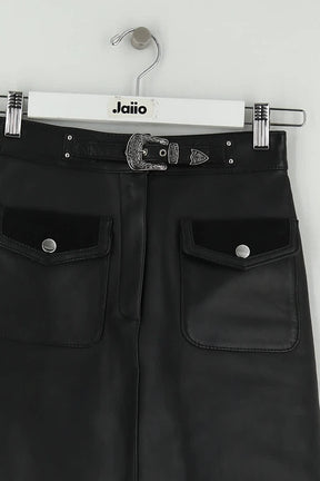 Mini jupe Maje Noir en Cuir