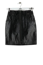 Mini jupe Maje Noir en Cuir, taille XS - Seconde Main