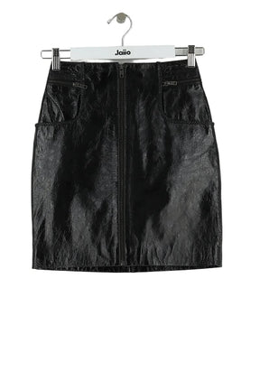 Mini jupe Maje Noir en Cuir, taille XS - Seconde Main