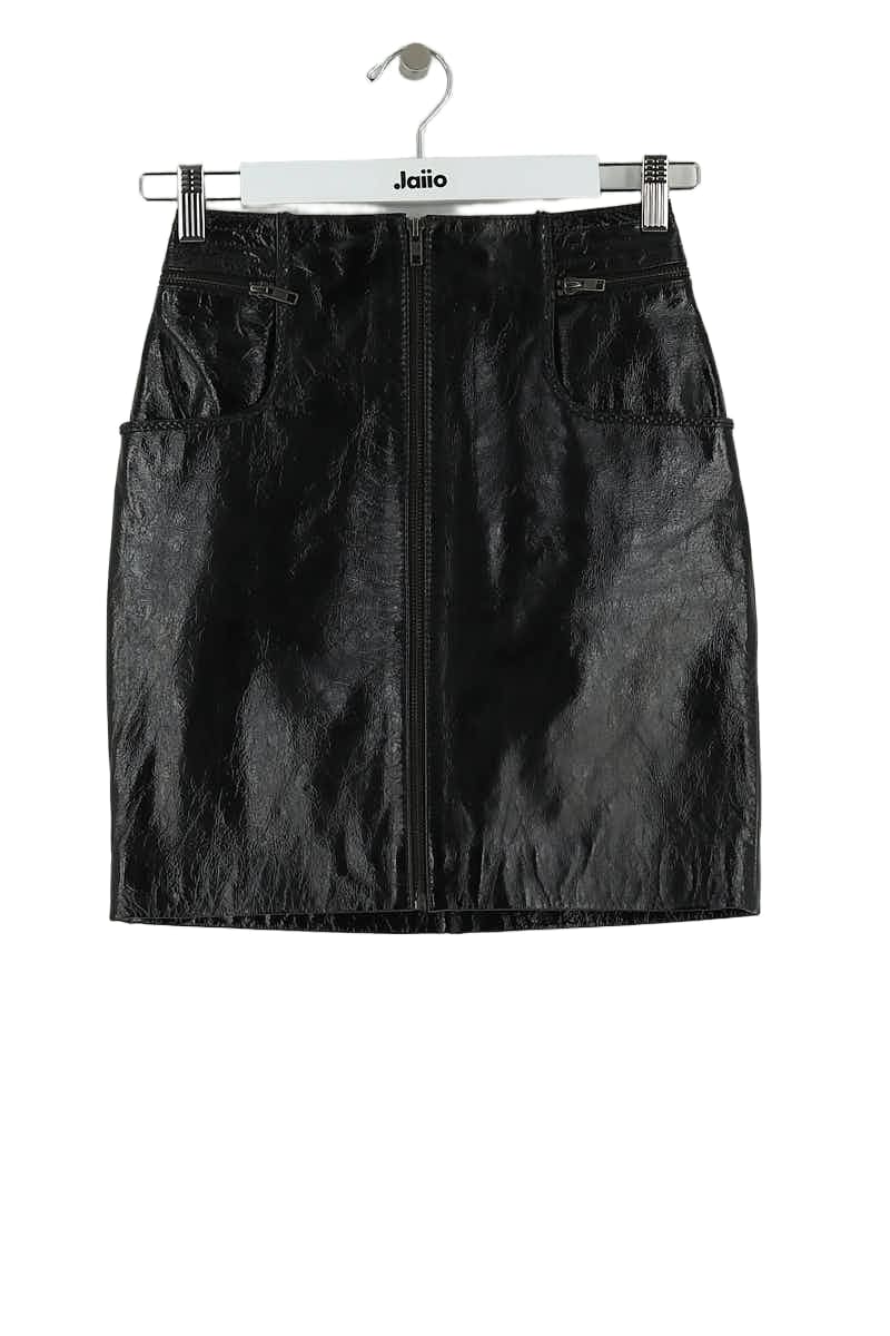 Mini jupe Maje Noir en Cuir, taille XS - Seconde Main
