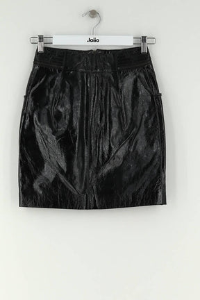 Mini jupe Maje Noir en Cuir