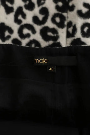 Mini jupe Maje Noir en Laine
