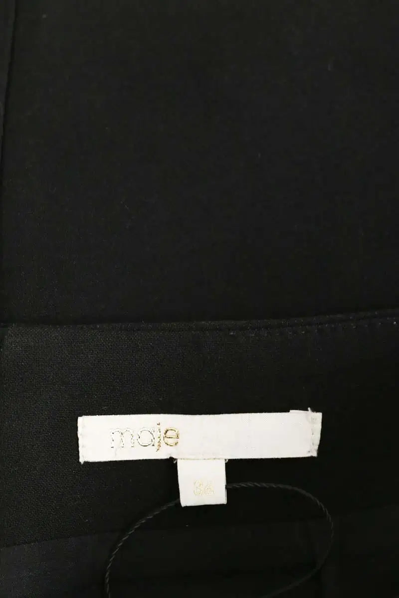 Mini jupe Maje Noir en Polyester