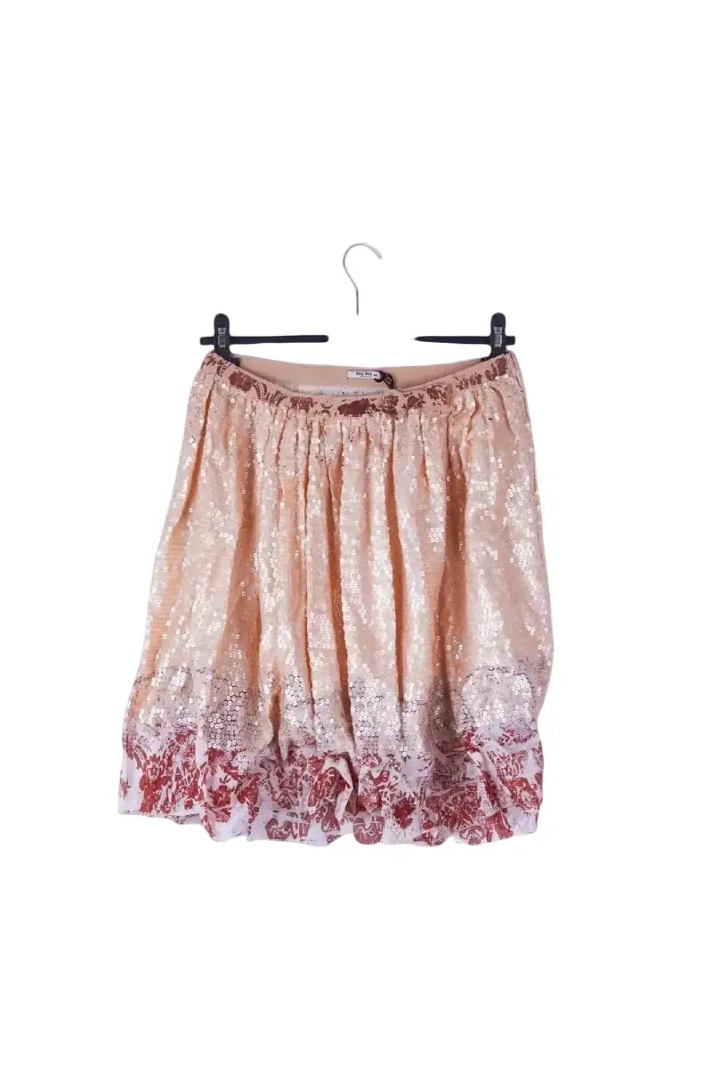 Mini jupe Miu Miu Beige en Synthétique, taille L - Seconde Main