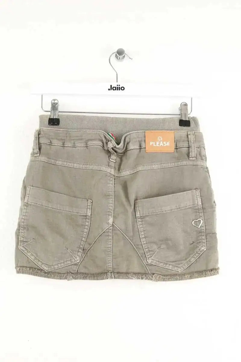 Mini jupe Please Kaki en Coton