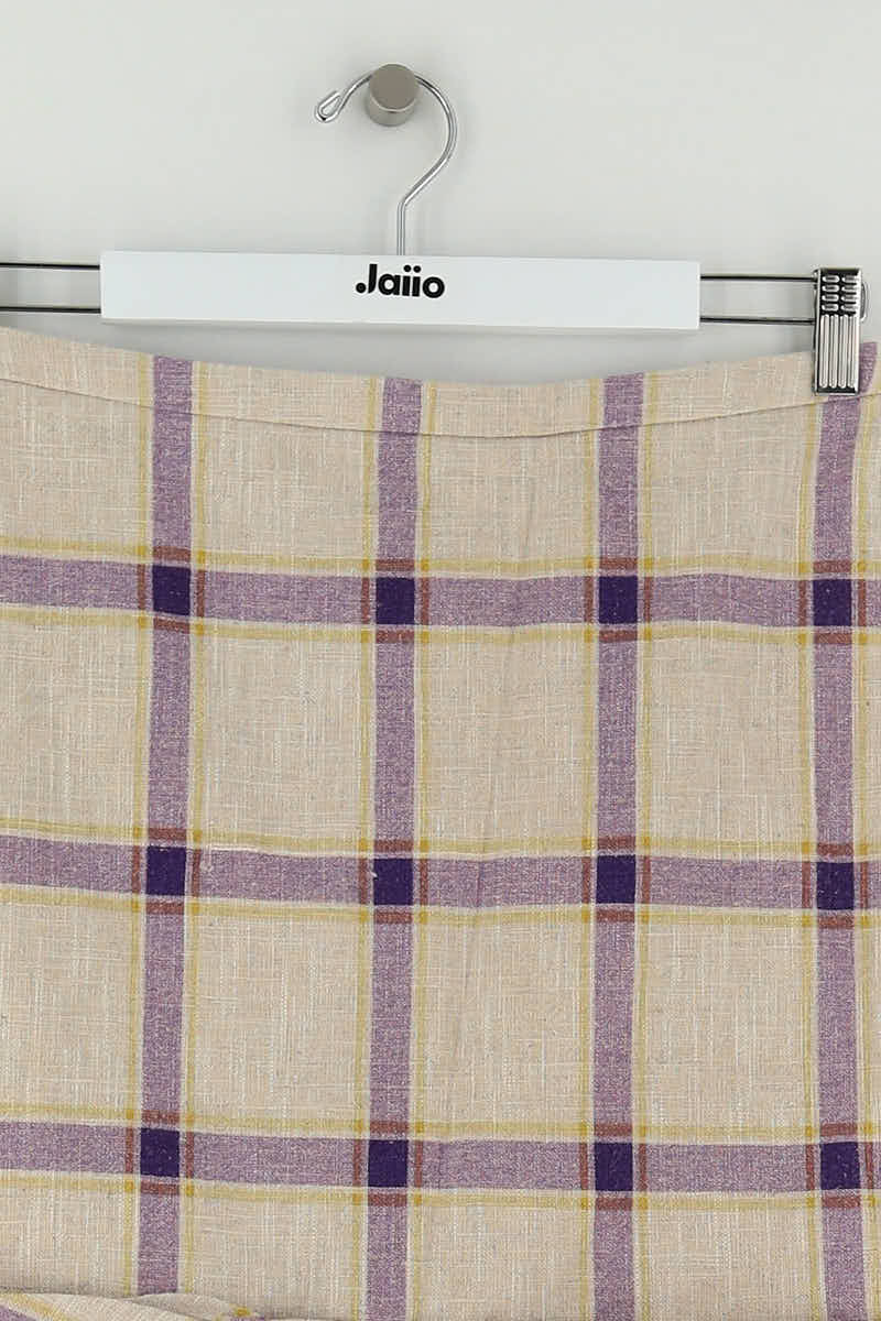 Mini jupe Rejina Pyo Beige en Lin