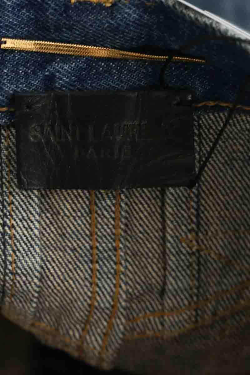Mini jupe Saint Laurent Bleu en Coton