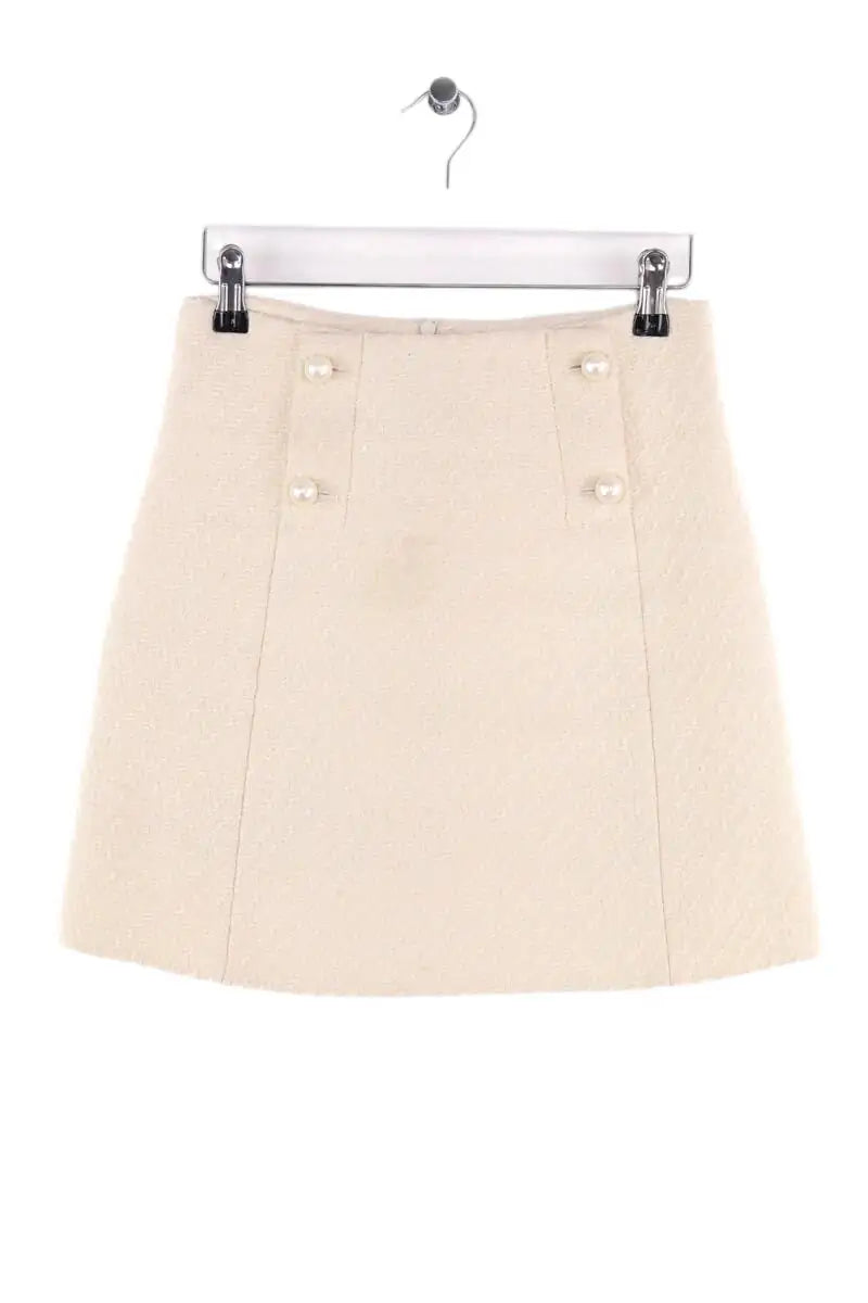Mini jupe Sandro Blanc en Laine, taille S - Seconde Main