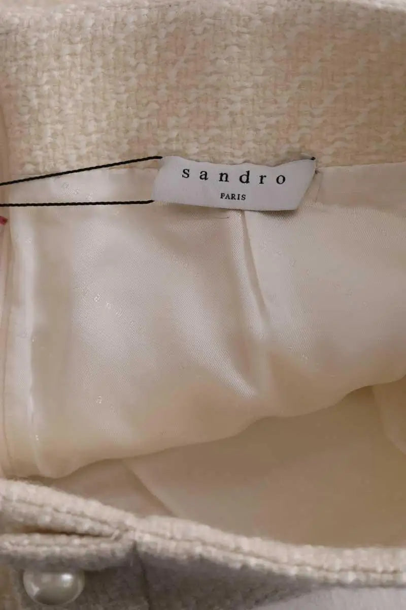Mini jupe Sandro Blanc en Laine