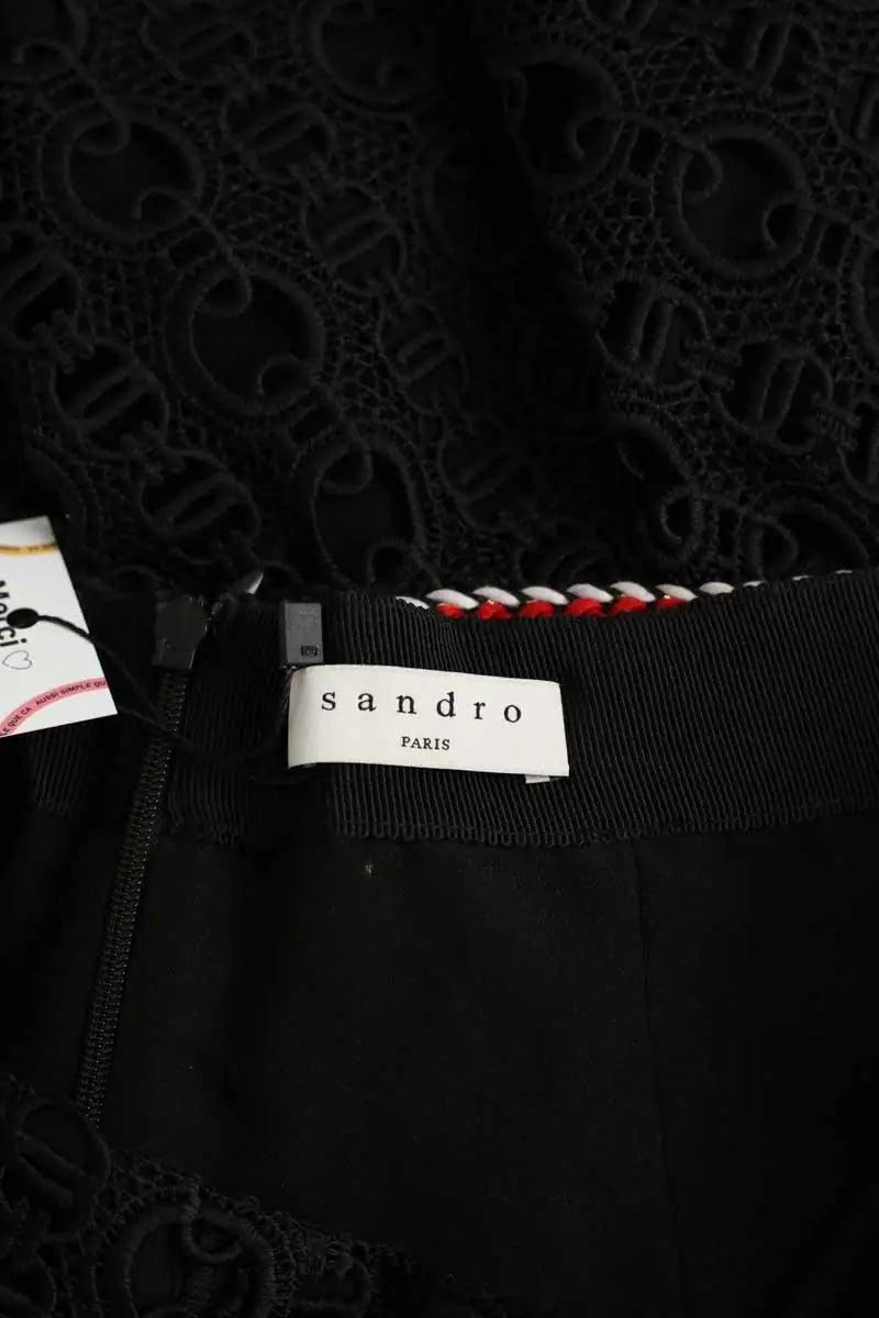 Mini jupe Sandro Noir en Polyester