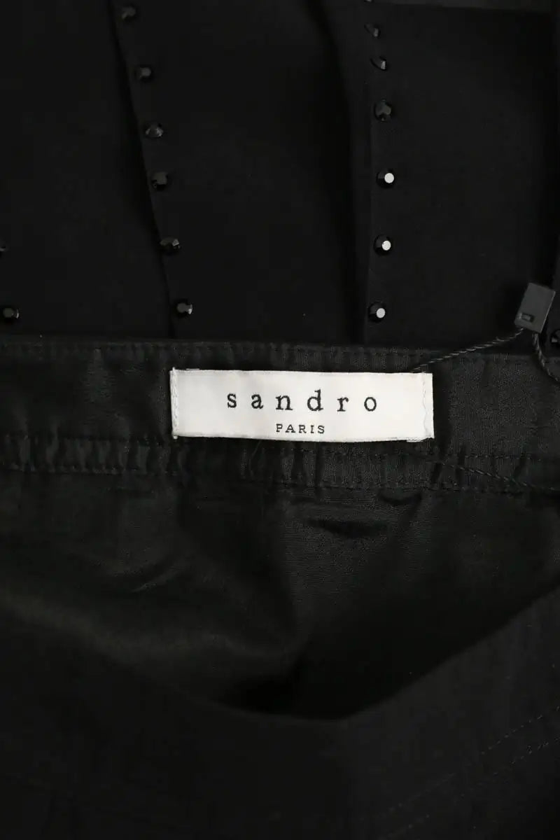 Mini jupe Sandro Noir en Polyester