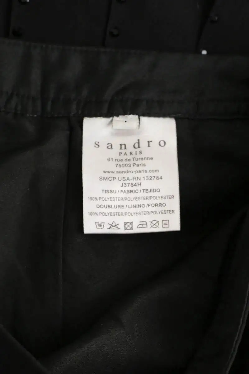 Mini jupe Sandro Noir en Polyester