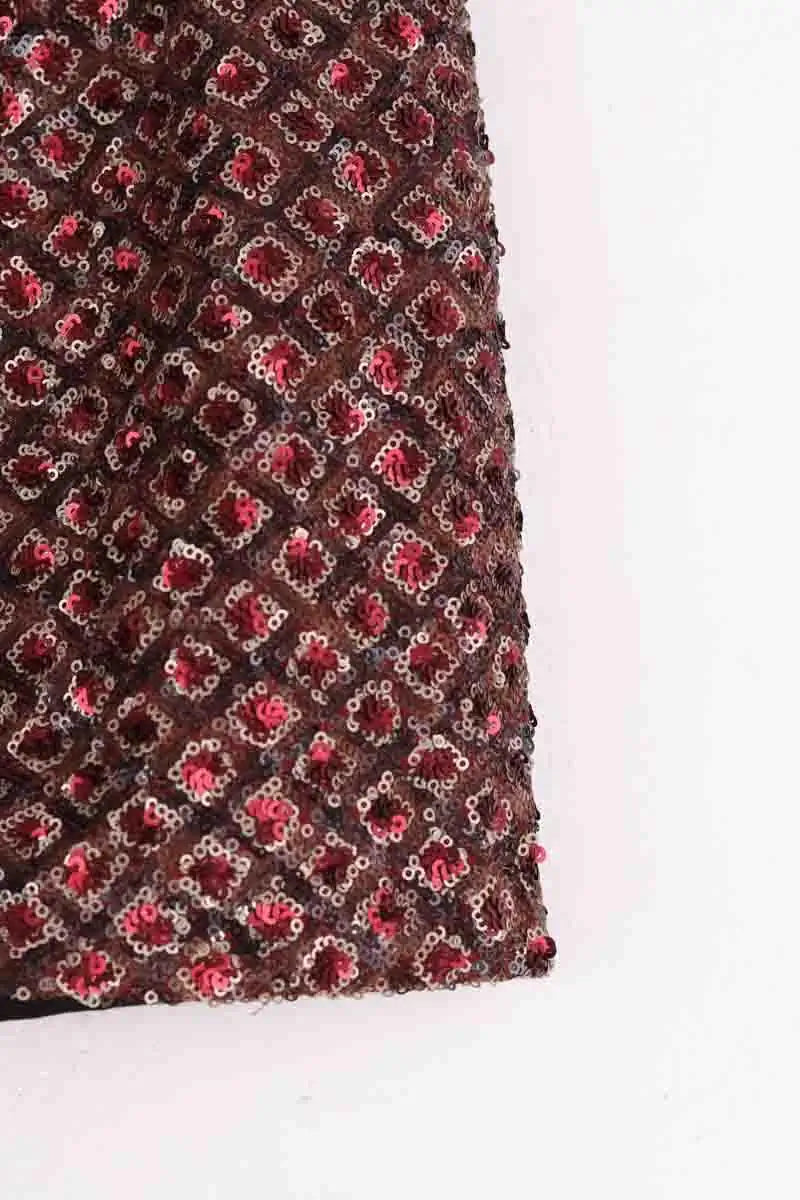 Mini jupe Sézane Marron en Paillettes
