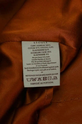 Mini jupe Stouls Orange en Cuir