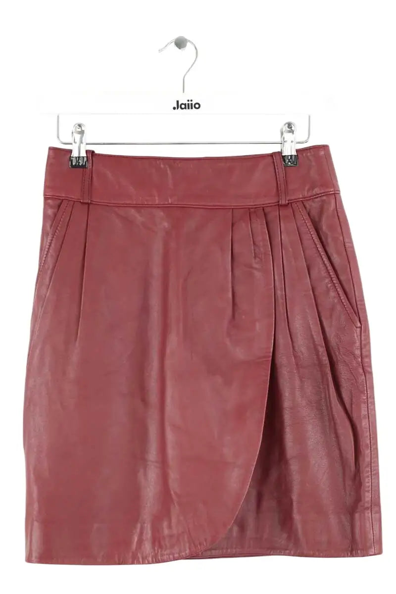 Mini jupe Tara Jarmon Bordeaux en Cuir, taille S - Seconde Main