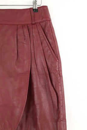 Mini jupe Tara Jarmon Bordeaux en Cuir