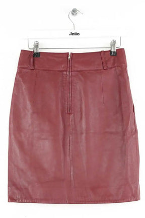 Mini jupe Tara Jarmon Bordeaux en Cuir