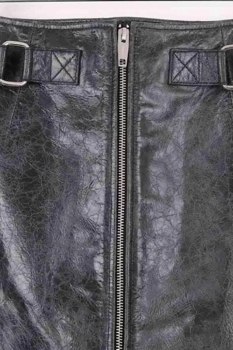Mini jupe The Kooples Vert en Cuir
