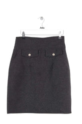 Mini jupe Yves Saint Laurent Anthracite en Laine, taille M - Seconde Main