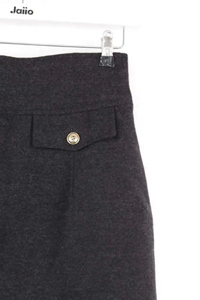 Mini jupe Yves Saint Laurent Anthracite en Laine
