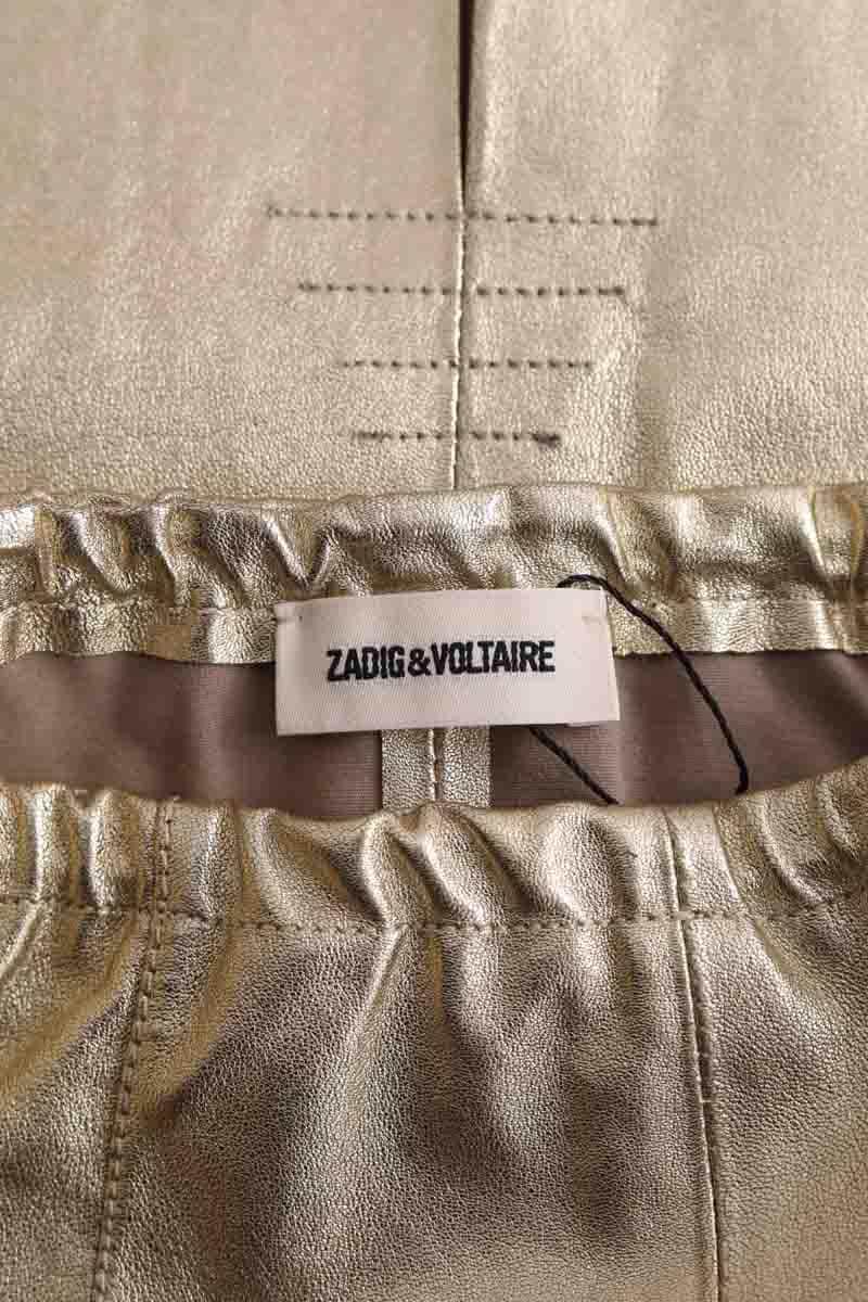 Mini jupe Zadig & Voltaire Jaden metal Doré en Cuir